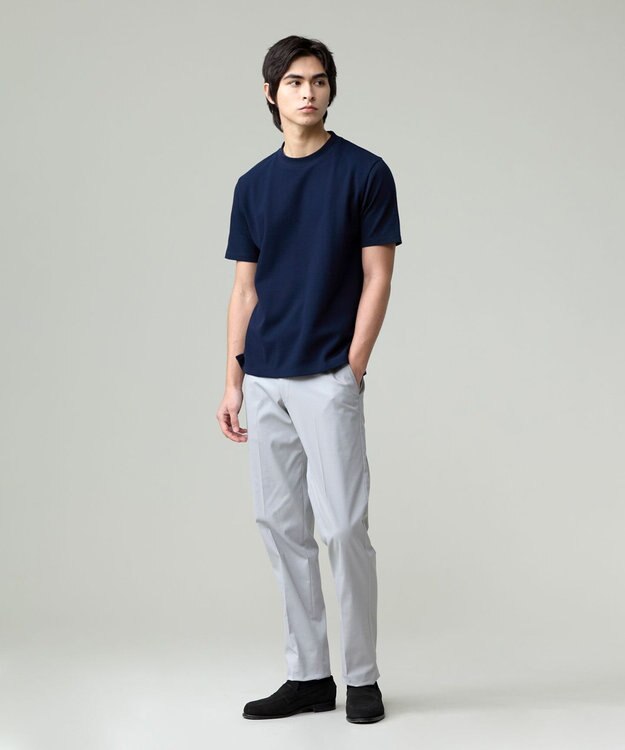 J.PRESS MEN 汗ばむ夏の最適解Tシャツ【UVカット / 接触冷感 】【J.PRESS PREMIUM JERSEY】無地コットン Tシャツ ネイビー系