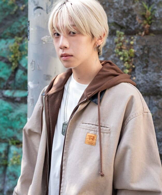 WEGO 【25年秋冬新作/MLサイズ展開】ワーカーズZIPジャケット ベージュ