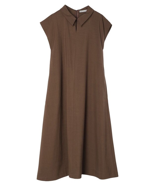 Green Parks armonia.襟付きフレアワンピース Brown