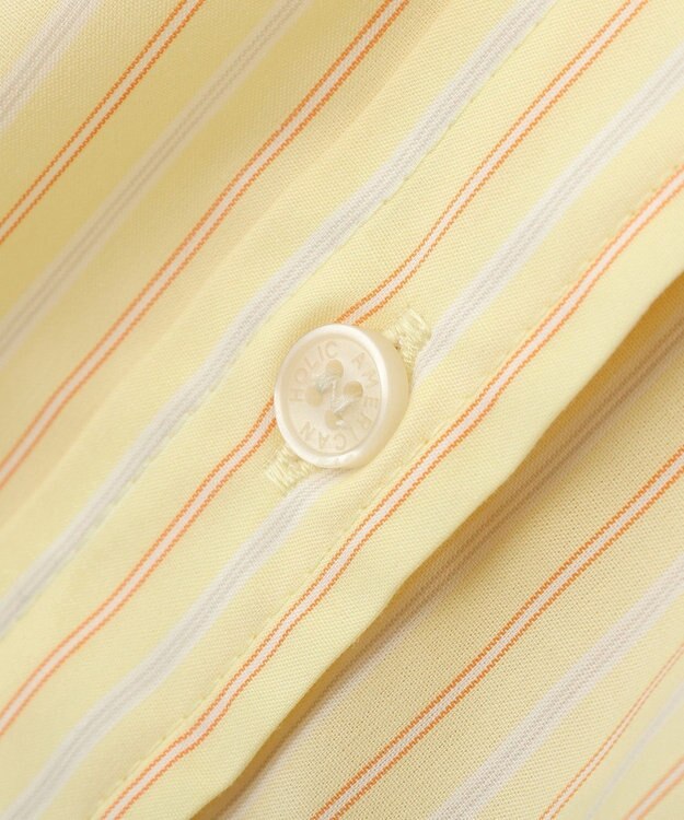 AMERICAN HOLIC 【イージーケア】ショート丈ストライプシャツ Stripe Yellow