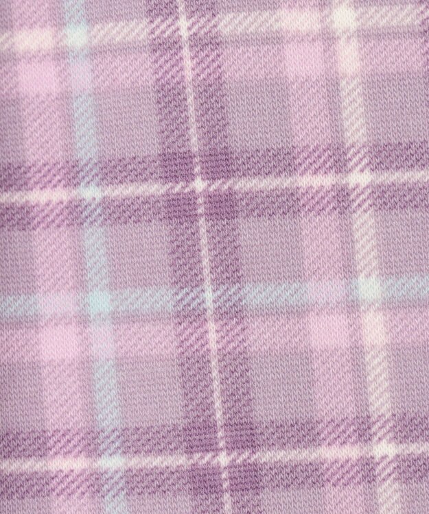 ANY KIDS 7days 裏シャギー 総柄 パンツ ラベンダー系チェック柄