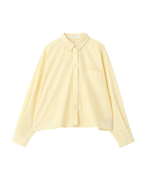 AMERICAN HOLIC 【イージーケア】ショート丈ストライプシャツ Stripe Yellow