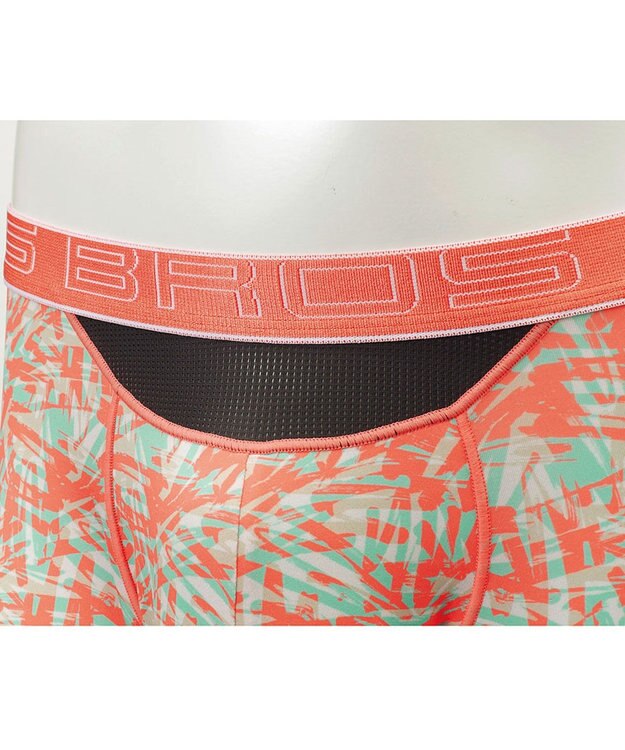 WACOAL MEN ボクサーパンツ 風が通ってムレ軽減。 ダブルエアスルータイプ 吸汗速乾 前閉じ GT3910 /ブロス バイ ワコールメン オレンジ