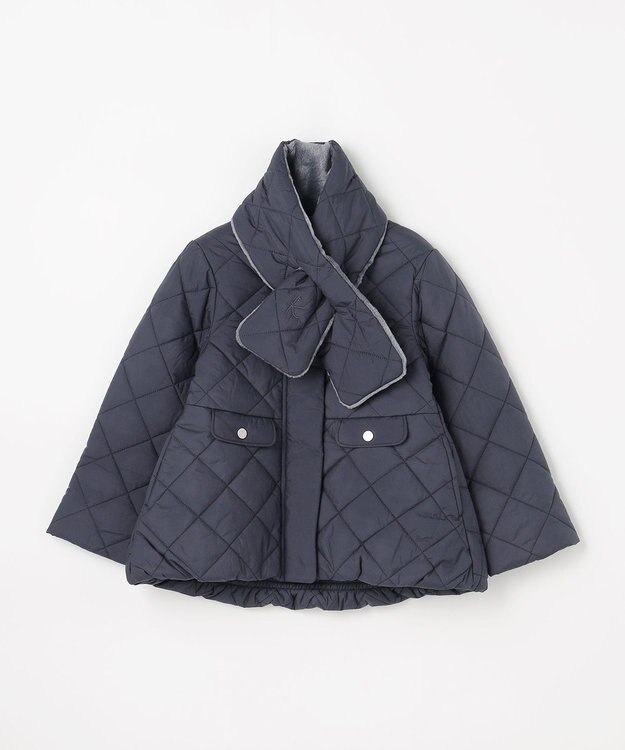 組曲 KIDS 【110-140㎝】マフラー付き中綿キルト アウター ネイビー