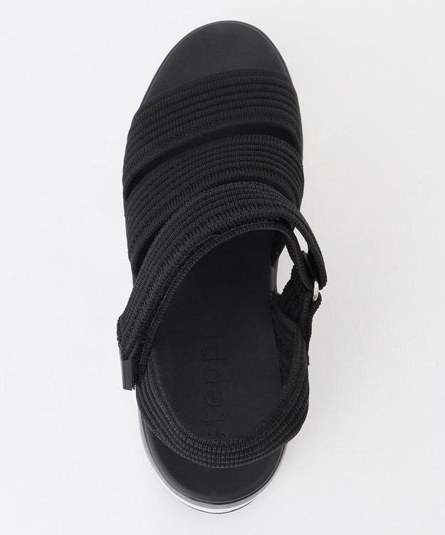 steppi 【洗える】プラットフォームサンダル ブラック×ホワイト