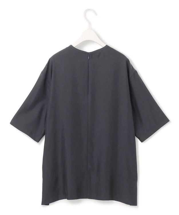 ICB 【洗える】 キュプラフィブリルツイル Tブラウス ネイビー系