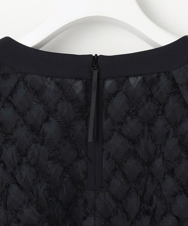 自由区 L 【セットアップ対応】ワッシャーカットジャカード ブラウス ミッドナイト