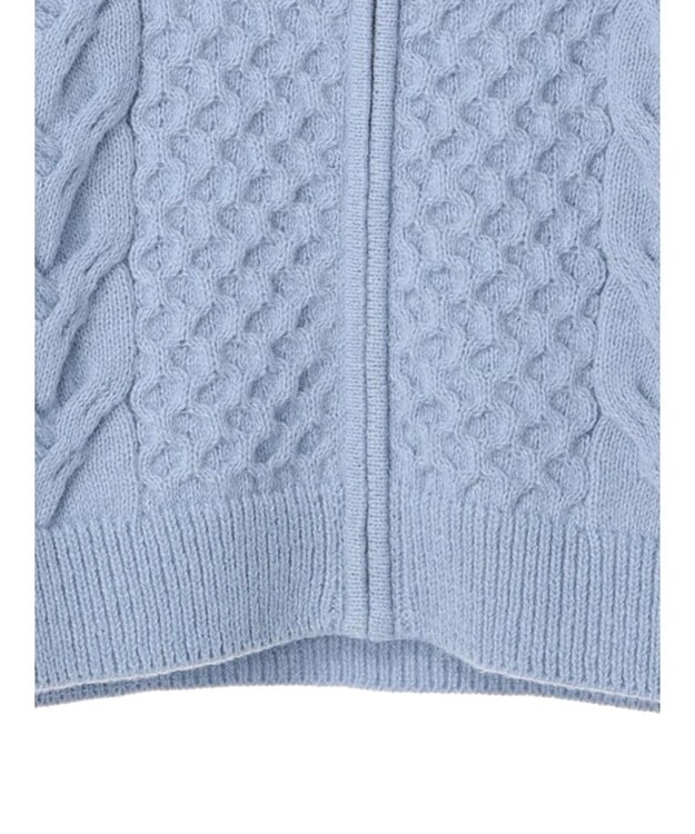 earth music&ecology ケーブルニットパーカー Grayish Blue