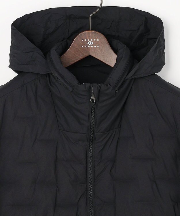JOSEPH ABBOUD 【キングサイズ・ストレッチ/中綿/軽量/インフード】2WAYストレッチパテッドブルゾン ブラック系