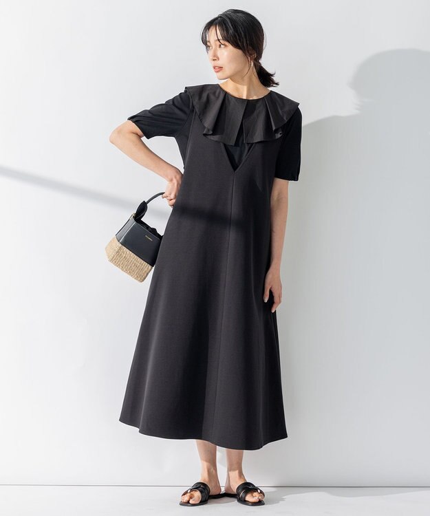 23区 【WEB限定】ロマネポンチジャージー ジャンパースカート ブラック系