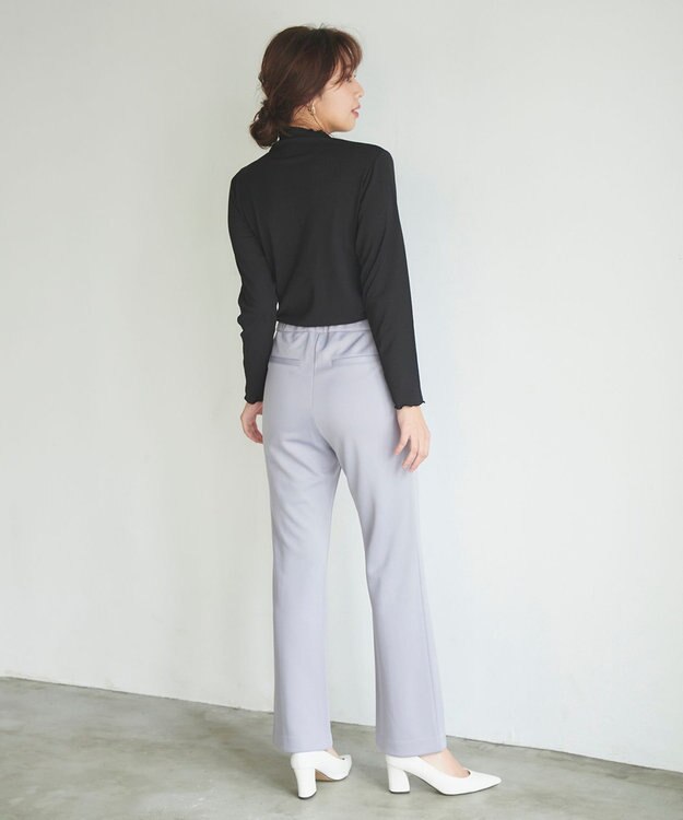 Feroux 【2WAY・洗える】リボンタイシアータートル カットソー ブラック系