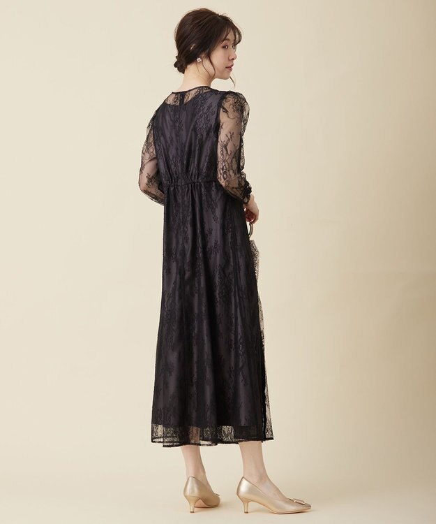 ANY SIS 【Lily Calin】クラシックナローレース ドレス ブラック