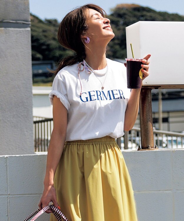 UNFILO 接触冷感カラーロゴT オフ×ブルー