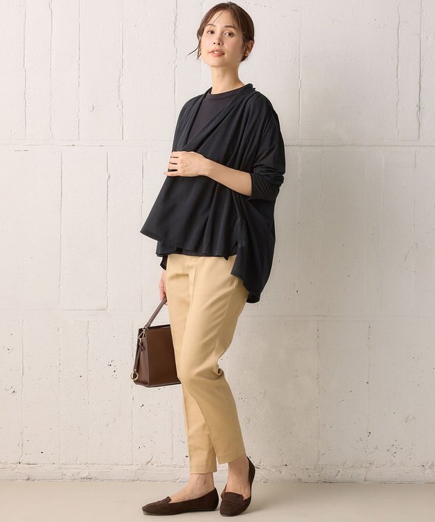 組曲 【WEB限定】ストレッチテーパード パンツ ベージュ系