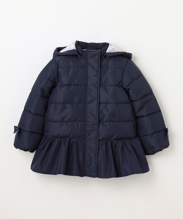 ANY KIDS 【洗濯機OK】中綿リボンコート ネイビー