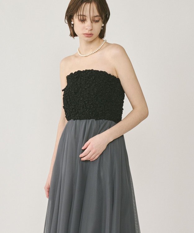 GRACE CONTINENTAL シャーリングベアドレス グレー