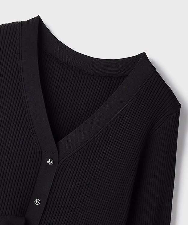 GRACE CONTINENTAL ペプラムニットカーディガン ブラック