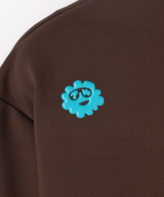 PW CIRCULUS 【裏起毛であたたか】【MEN】WAVY LOGO  裏起毛ロングスリーブモックネックT ゴルフ ダークブラウン系