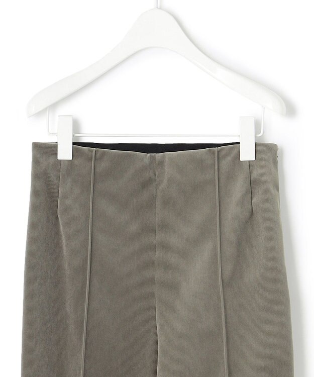 ICB 【洗える】 コーデュロイ テーパードパンツ アッシュカーキ系