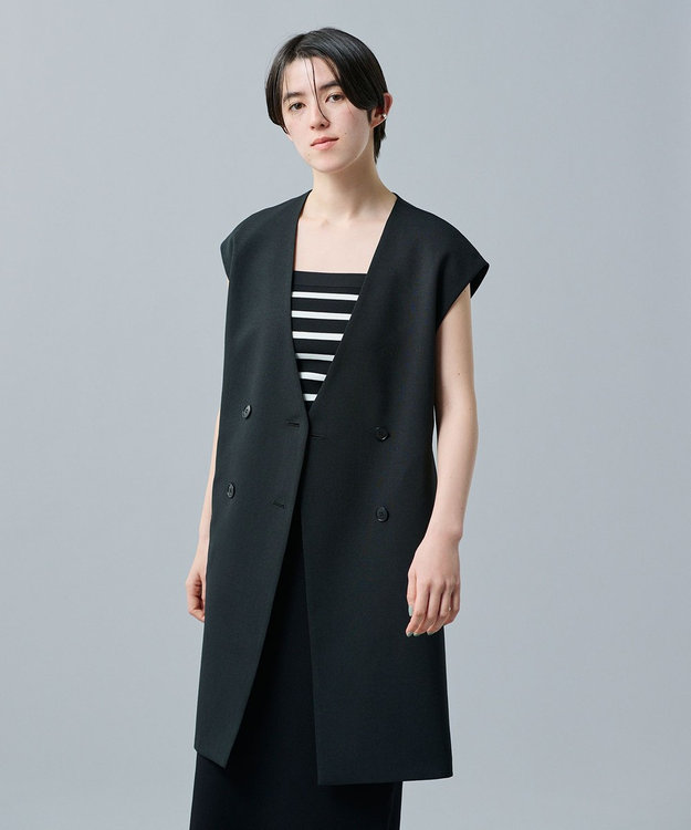 uncrave 【UVカット・接触冷感】ウォッシャブルドライサップ ジレ ブラック