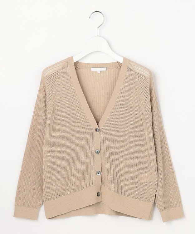 自由区 S ファインリネンナイロン カーディガン ベージュ