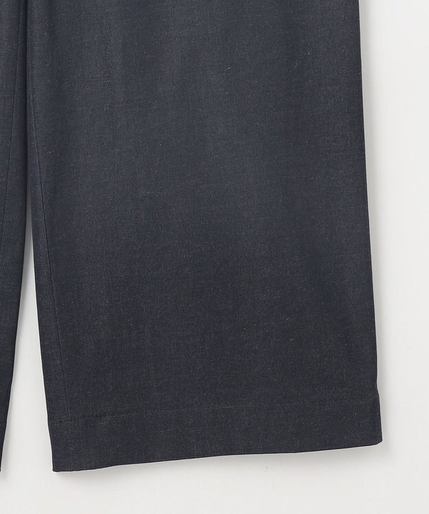 J.PRESS LADIES L 【洗える・接触冷感・UVケア・吸水速乾・防透け】麻シェルドライ ワイドストレート マリン パンツ ネイビー系