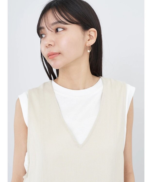 earth music&ecology ツイルフレアジャンスカ Light Beige