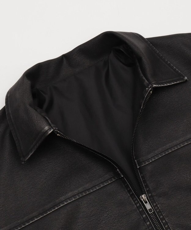 WEGO ヴィンテージライクPUジャケット ブラック