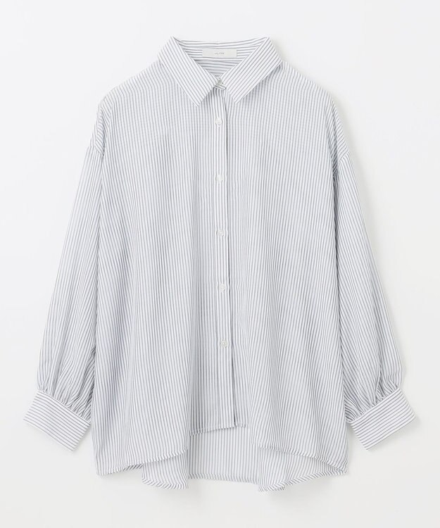 ANY L 【洗濯機可】シアーシャツ チャコールストライプ