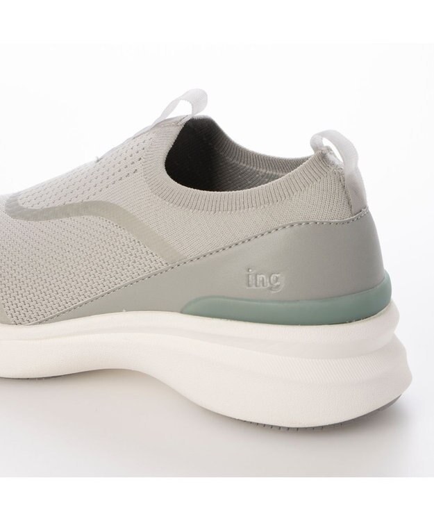 ing <ing>【レイン対応】ニットスリッポンスニーカー ライトグレー