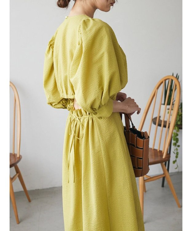 Green Parks AnriettMusee バックカットワークワンピース Lime Green