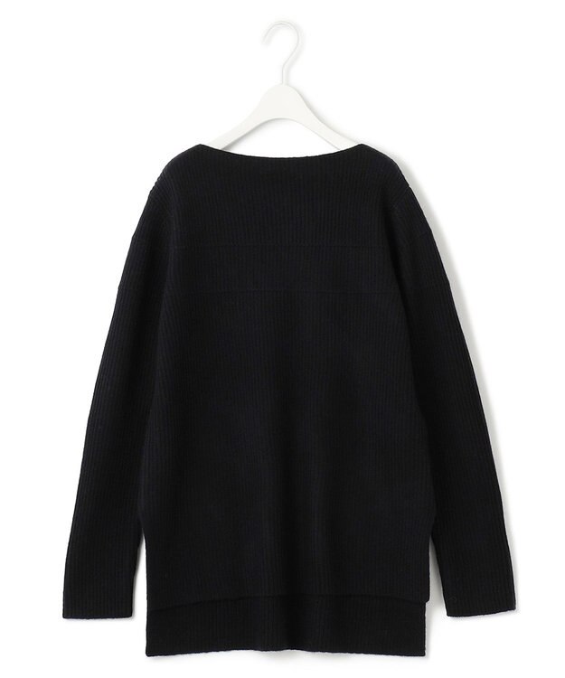 ICB 【WEB限定カラーあり】ウールカシミヤ ボートネックニット ブラック系