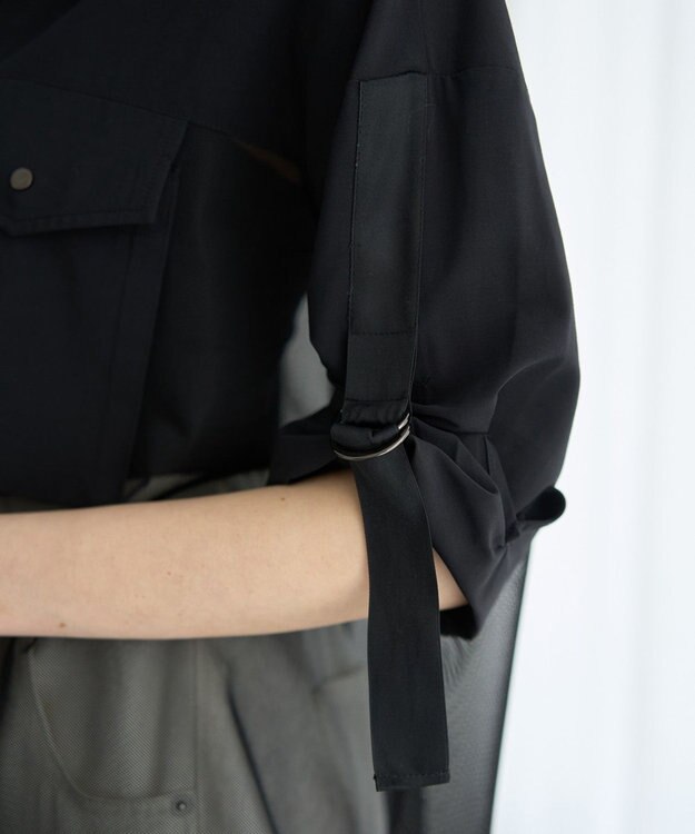 YECCA VECCA メッシュMIXデザインシャツ② Khaki