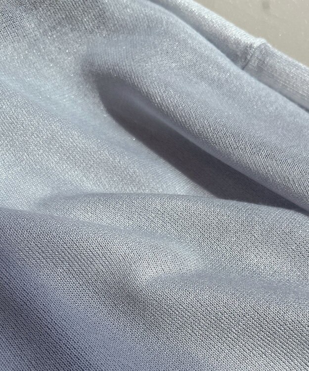 23区 シャイニーシアーニット ジップアップ パーカー スカイブルー系