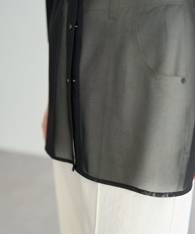 YECCA VECCA メッシュMIXデザインシャツ② Khaki