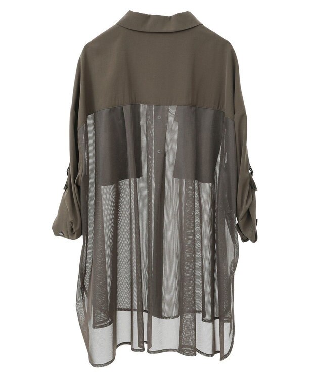 YECCA VECCA メッシュMIXデザインシャツ② Khaki