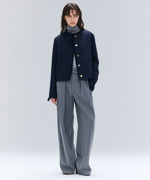 BEIGE， 【洗える・VERY NaVY12月号掲載】LA MONNAIE / バイカラーウールタートルニット Md.Gray × Midnight