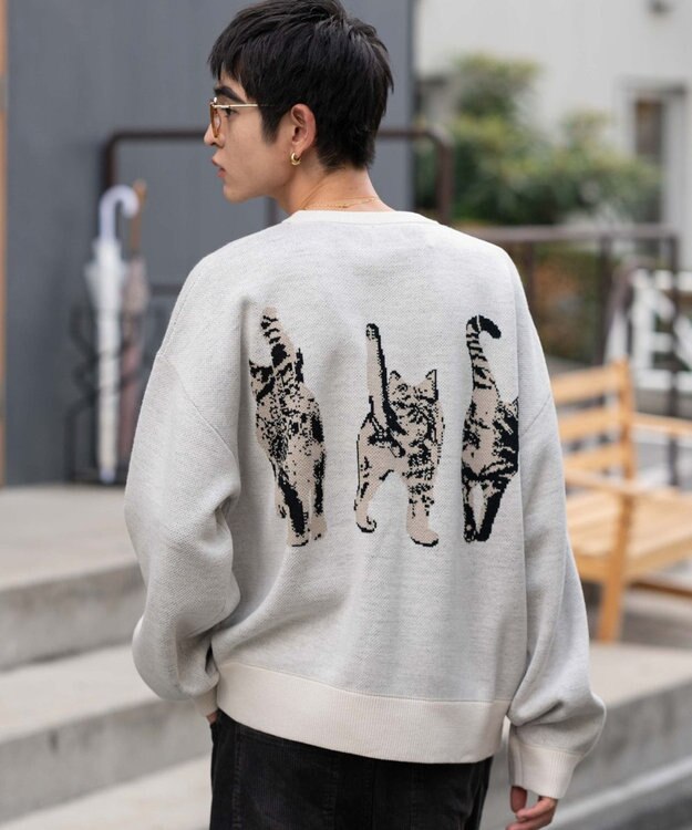 WEGO アニマルジャガードニットプルオーバー ホワイトアイボリー