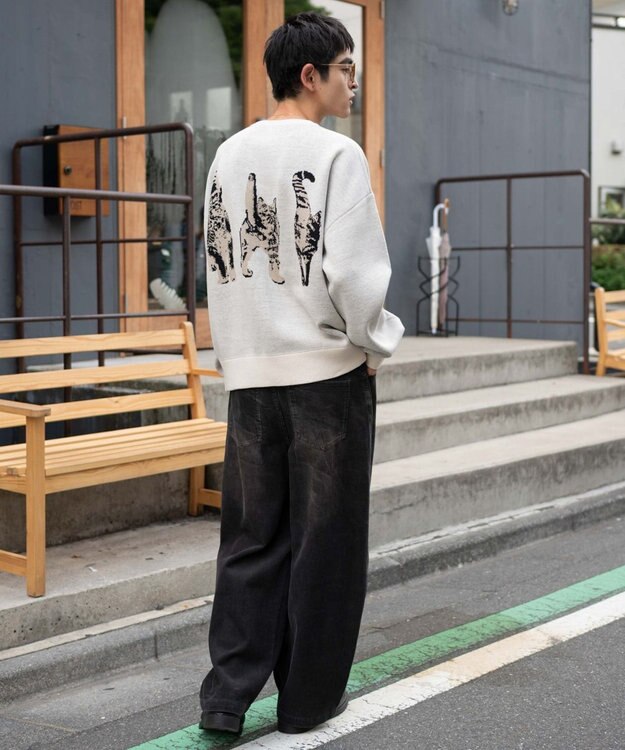 WEGO アニマルジャガードニットプルオーバー ホワイトアイボリー