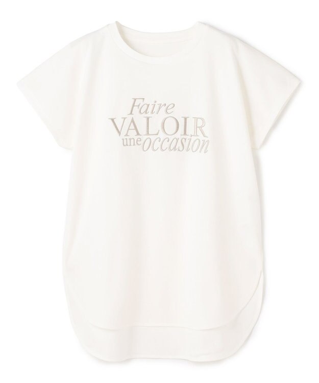 UNFILO BEAUTY FORM-T cotton ロゴ フレンチスリーブ Tシャツ オフ①