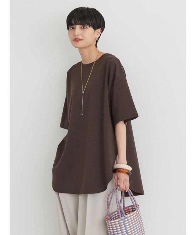 AMERICAN HOLIC 抗菌防臭　Ｄａｉｌｙ！　裾ラウンドカットチュニック1 Brown