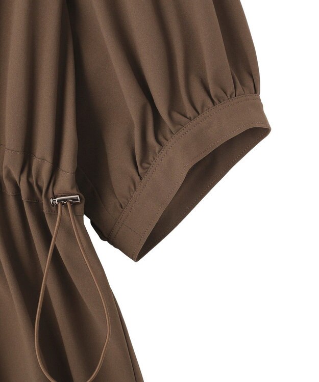 YECCA VECCA <<UVカット>>ドロストギャザー袖ワンピース Brown