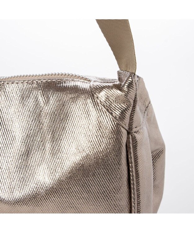 UNBILLION カシュカシュ cachecache / アシンメトリーメタリックショルダーバッグ ダークシルバー