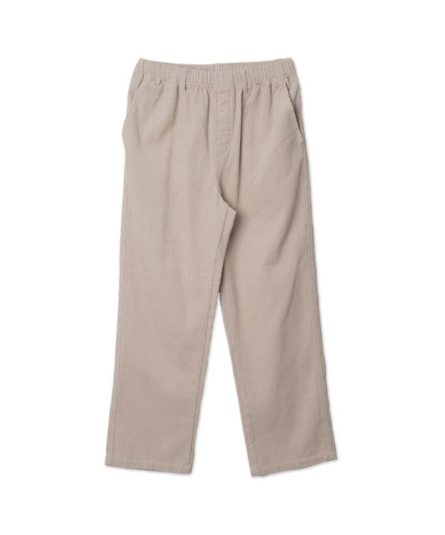 WEGO 【ウエストゴム/ユニセックス着用ITEM】コーデュロイイージーストレートパンツ ホワイトアイボリー