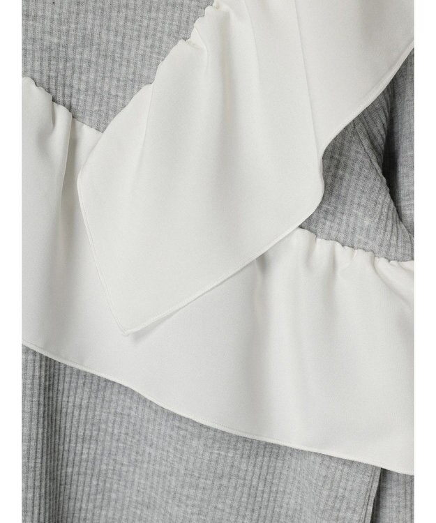 Green Parks ・ＳＵＧＡＲ　ＳＰＯＯＮ　アシンメトリーフリルロンＴＥＥ Gray Mixture