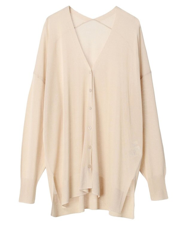 earth music&ecology 接触冷感Ｖネックカーディガン Light Beige