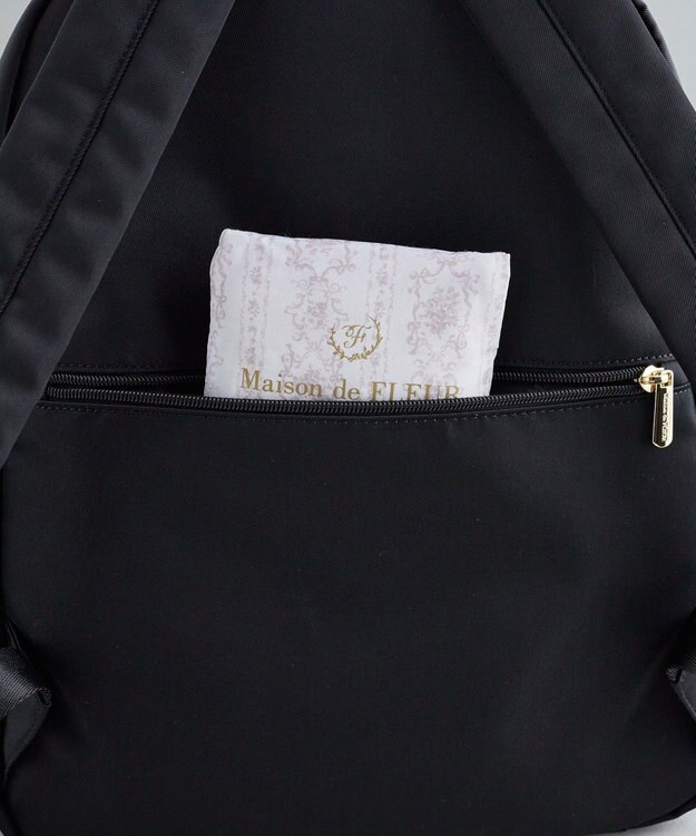 Maison de FLEUR 撥水加工ポケットリボンリュック Black