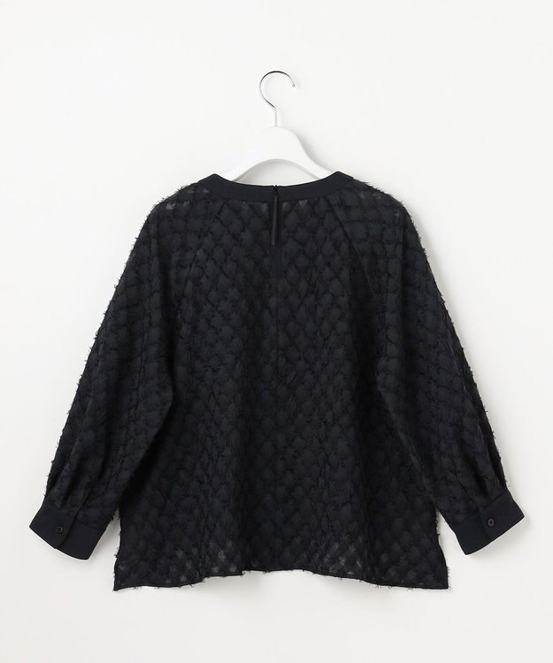 自由区 L 【セットアップ対応】ワッシャーカットジャカード ブラウス ミッドナイト