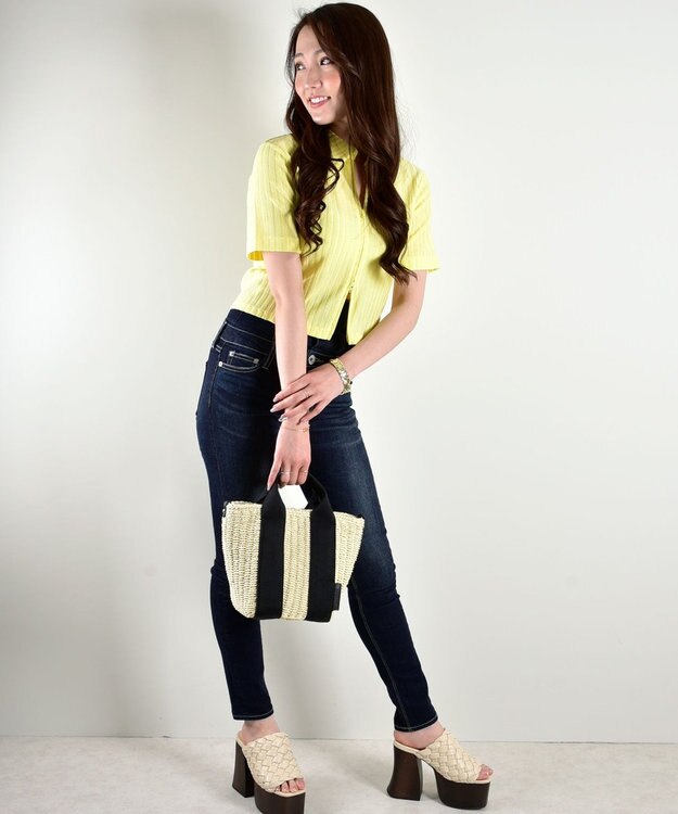 LA BAGAGERIE 【maison vert】【ペーパー素材使用】2WAYかごバッグ ブラック×アイボリー