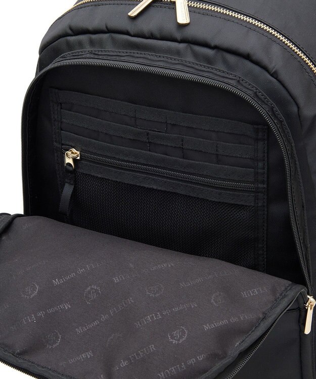 Maison de FLEUR 撥水加工ポケットリボンリュック Black